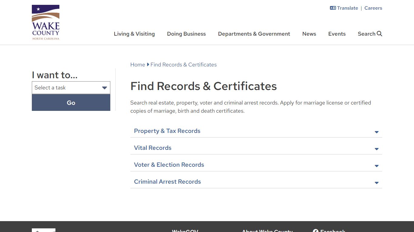 Find Records & Certificates | Wake County Government